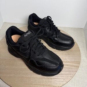 Apex Mens 9.5 EU 42.5 Black Walking Shoes Orthopedic Comfort Lace Up